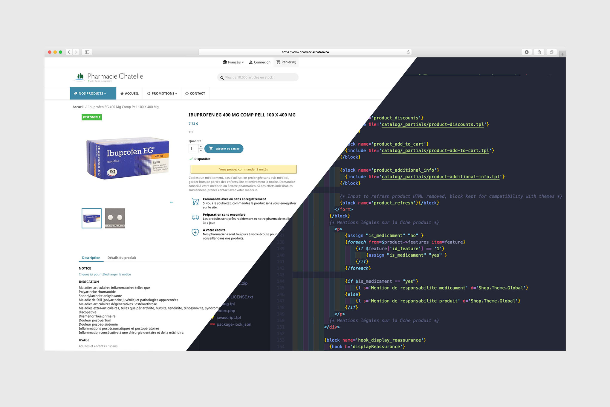 Adaptation of Prestashop to the needs of the pharmacy.