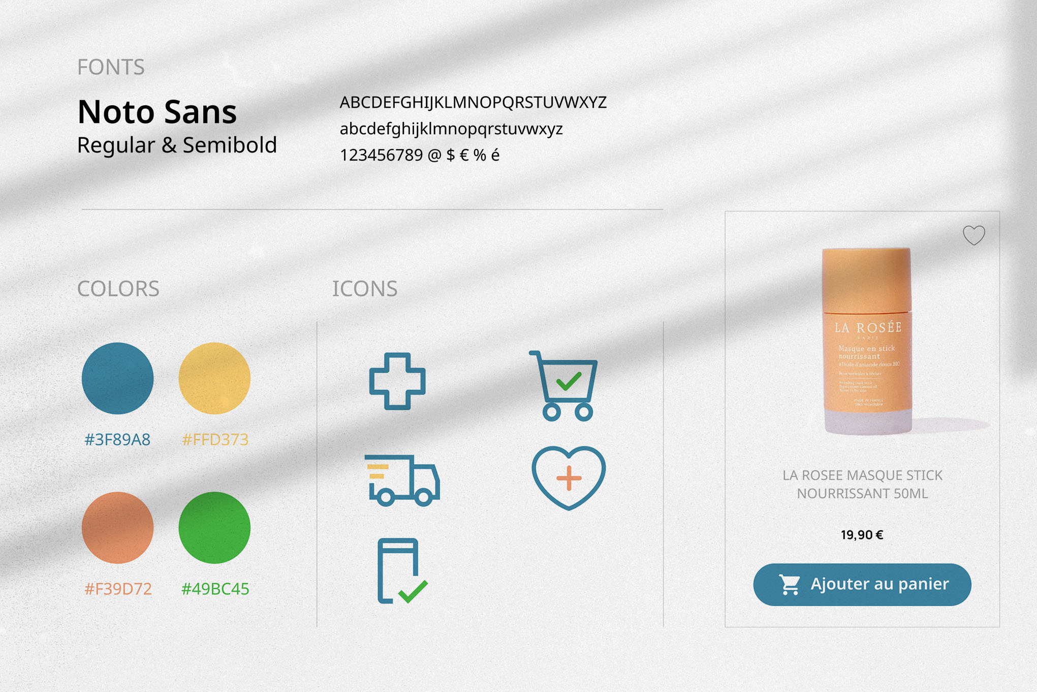 Colors and elements of the website.