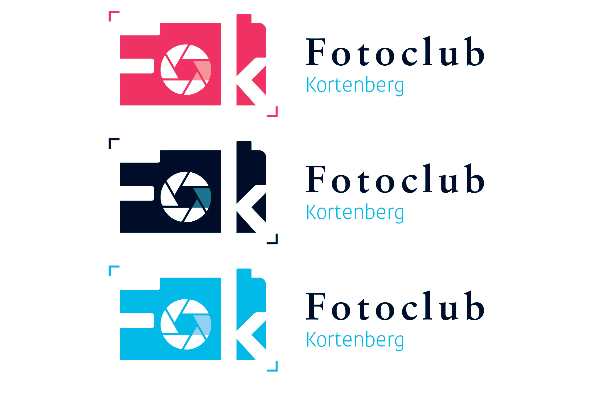 Three logos in red, blue, dark