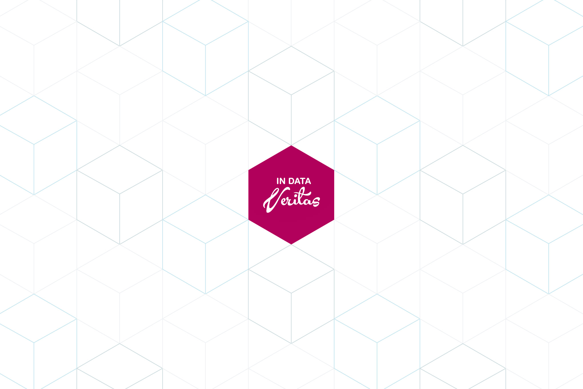 Light background for In Data Veritas with pattern of cubes