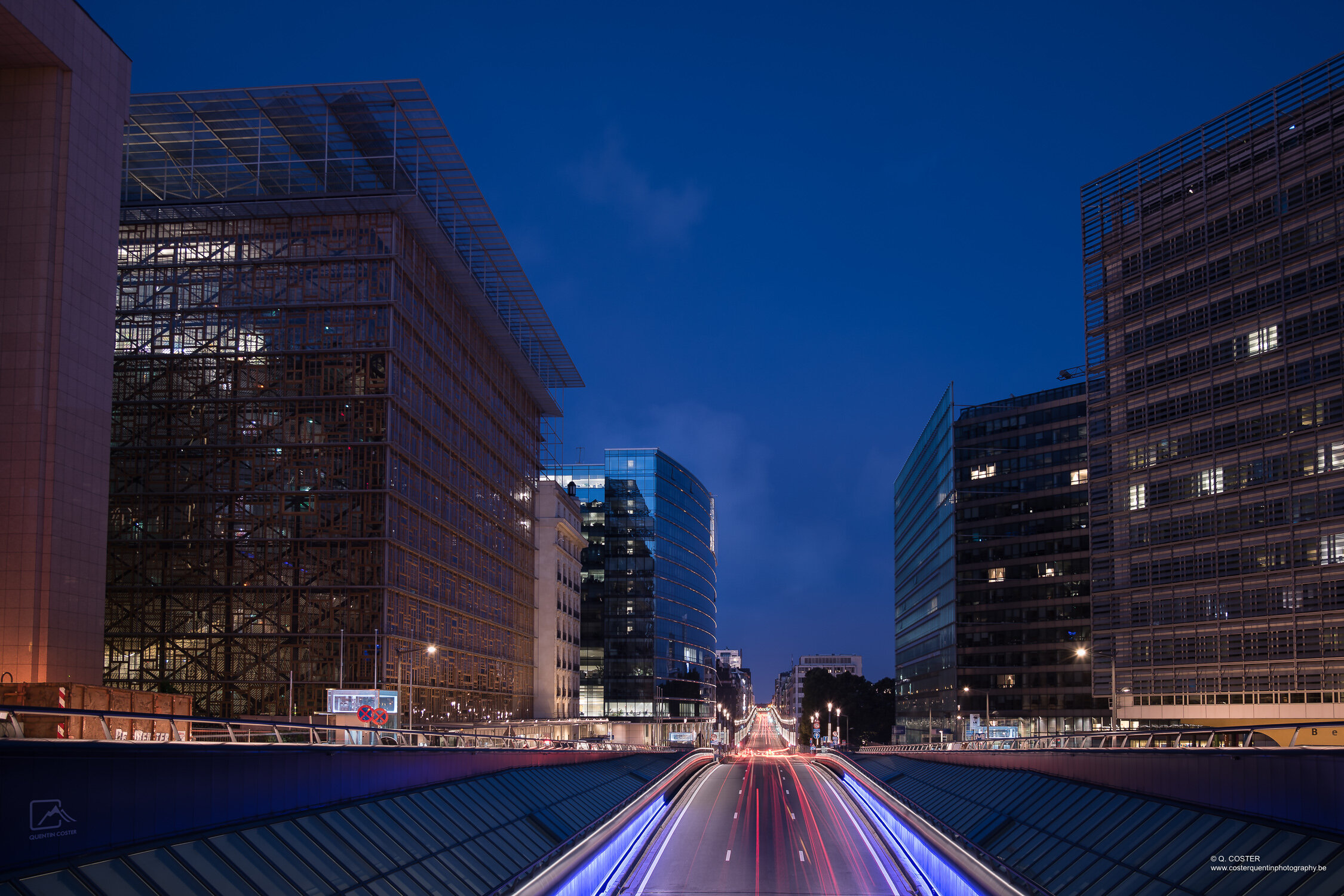Long exposure at night of cars leaving a tunnel