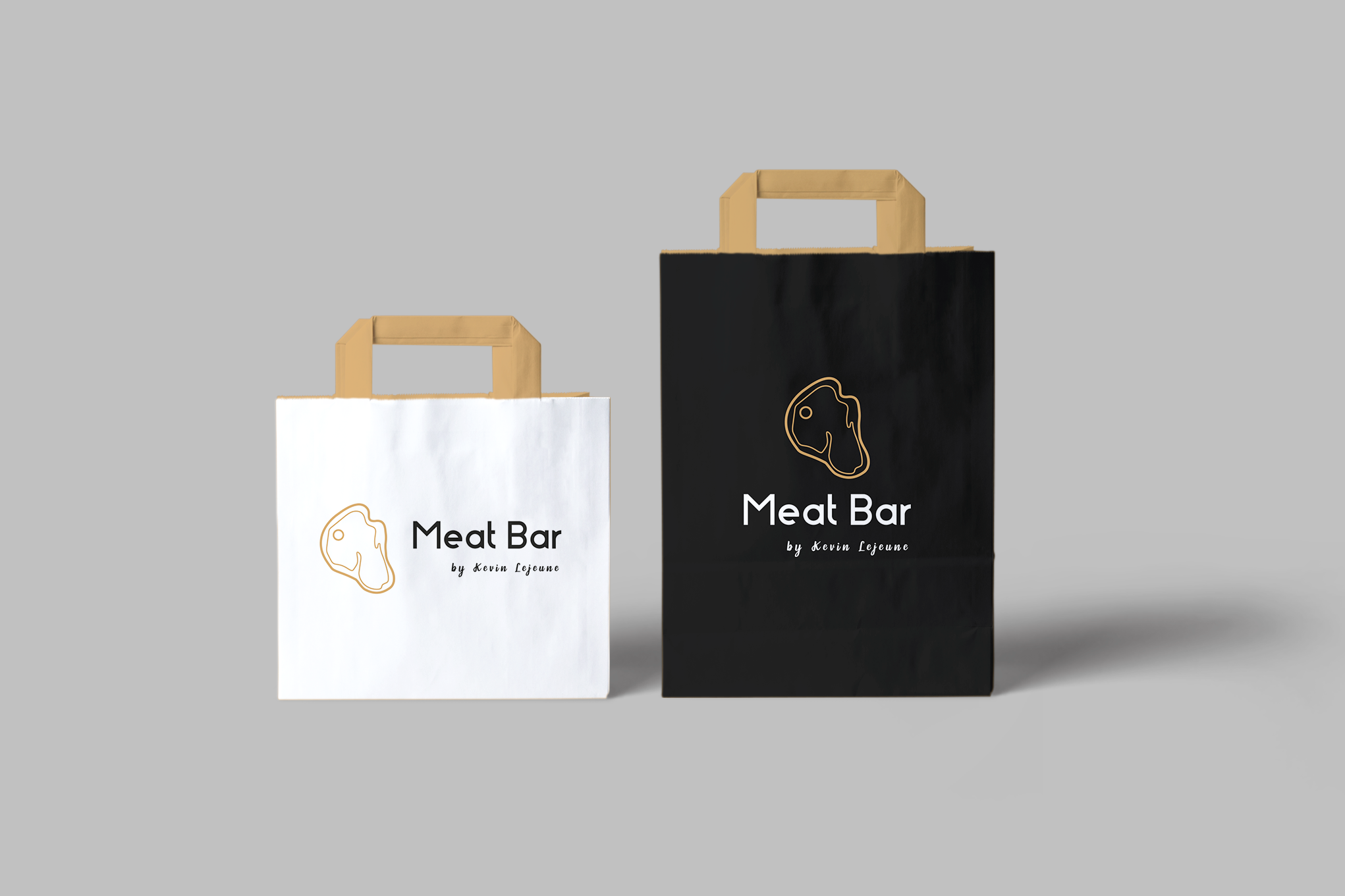 Logo of stylized piece of meat on shopping bags