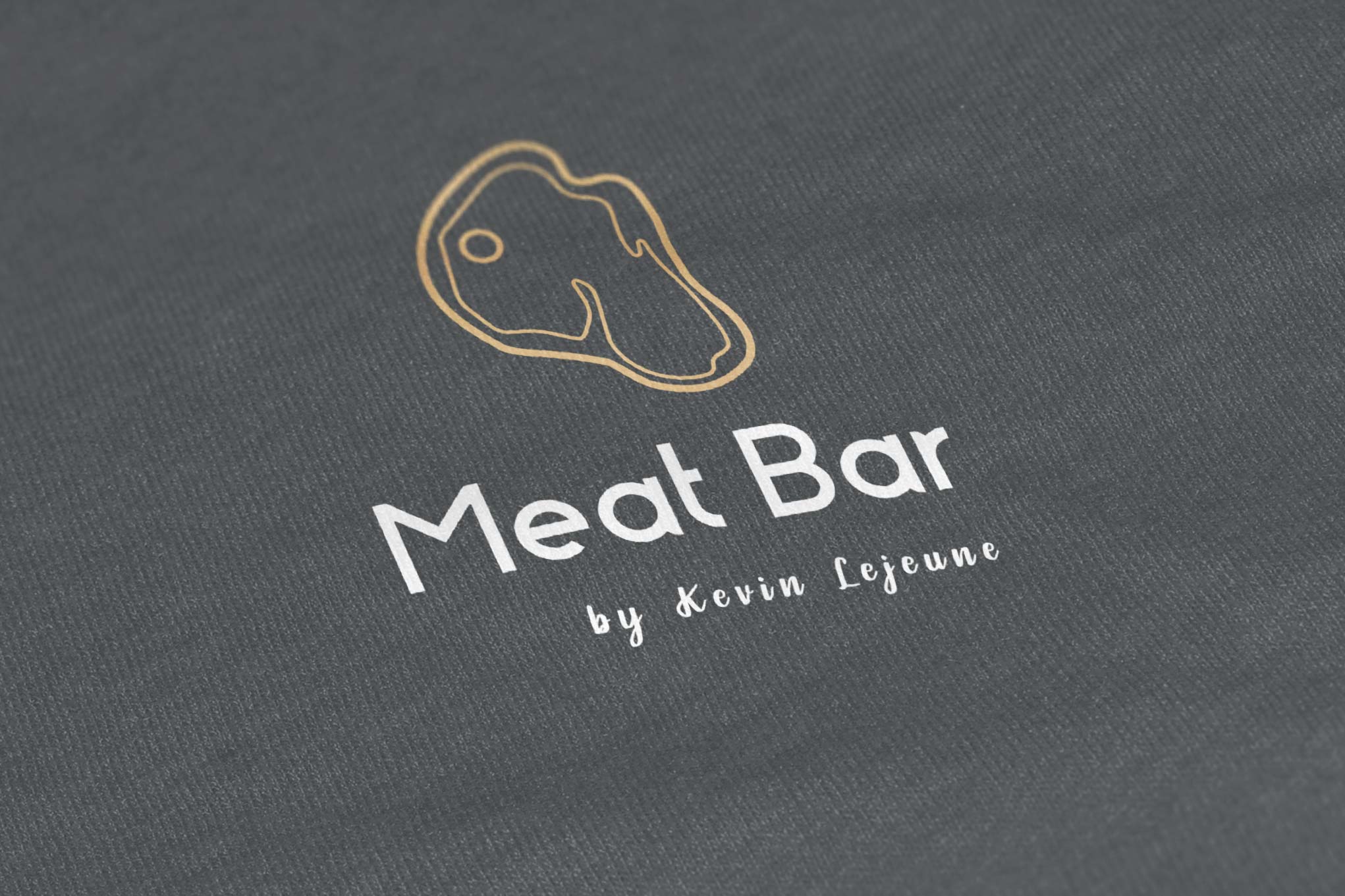 Logo of stylized piece of meat on a clothe