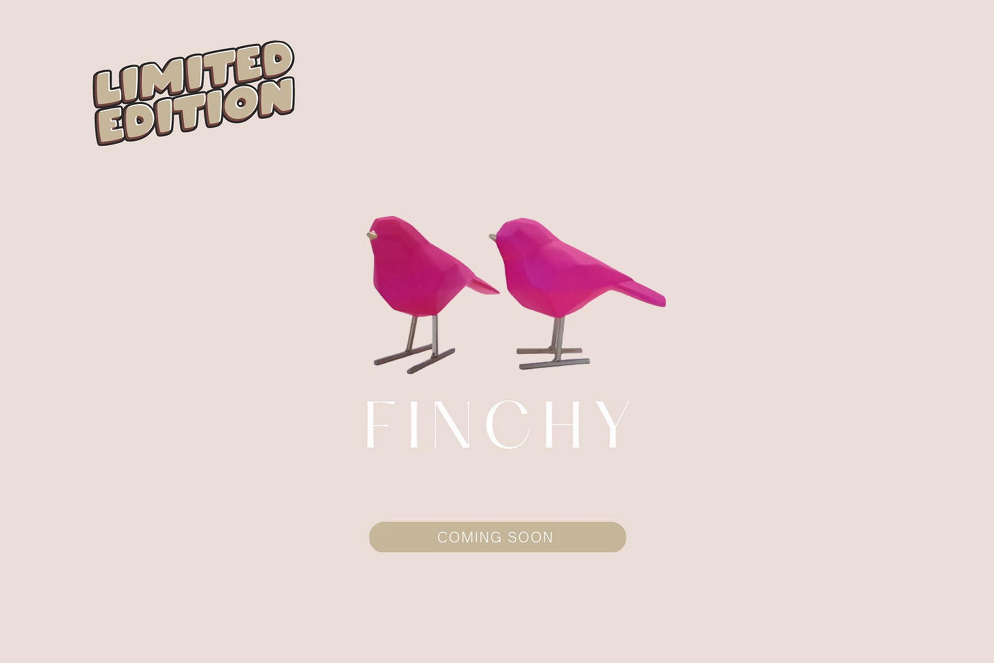 Pink bird figurines