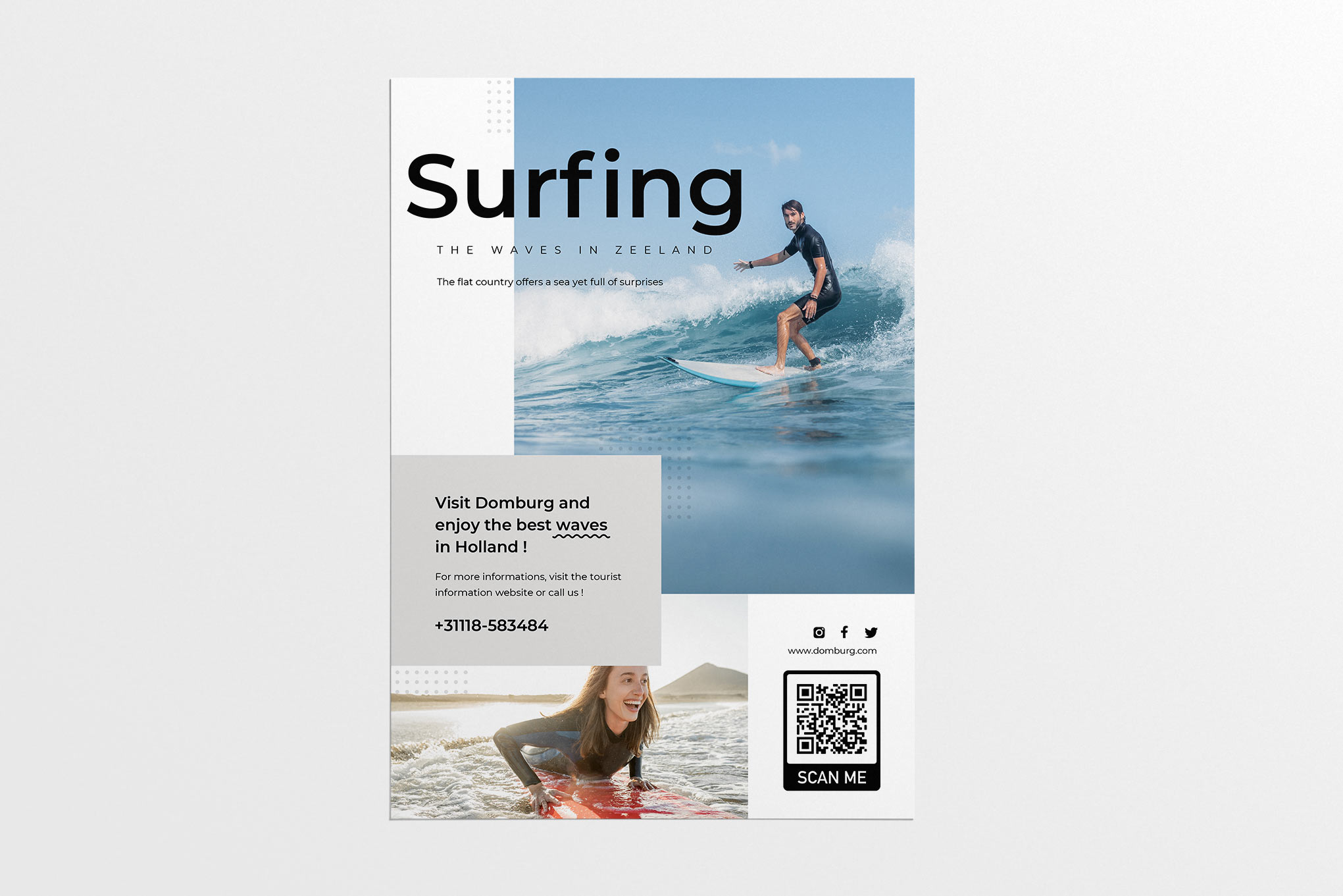
    Flyer for surfing in Zeeland