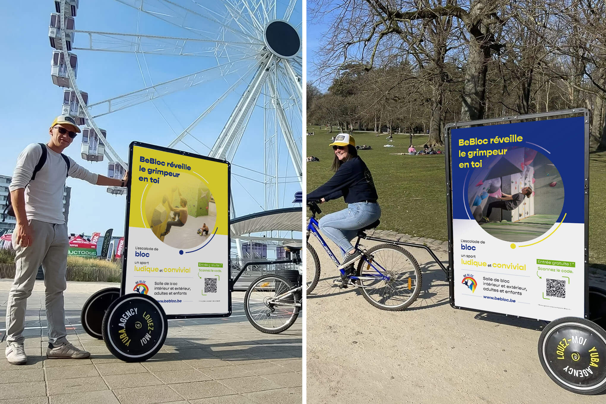 
    Posters behind a bike