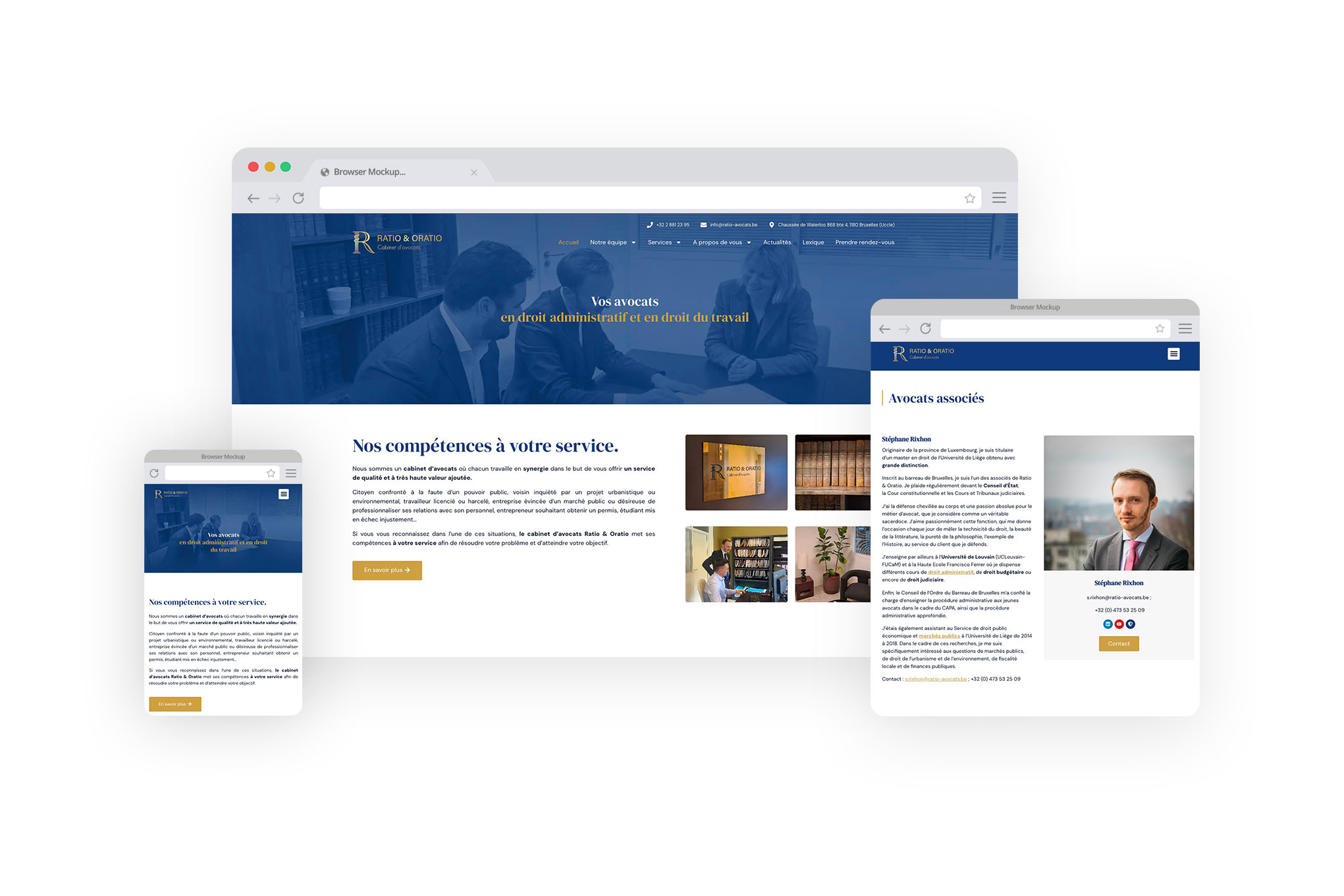 Multiple screens of a website